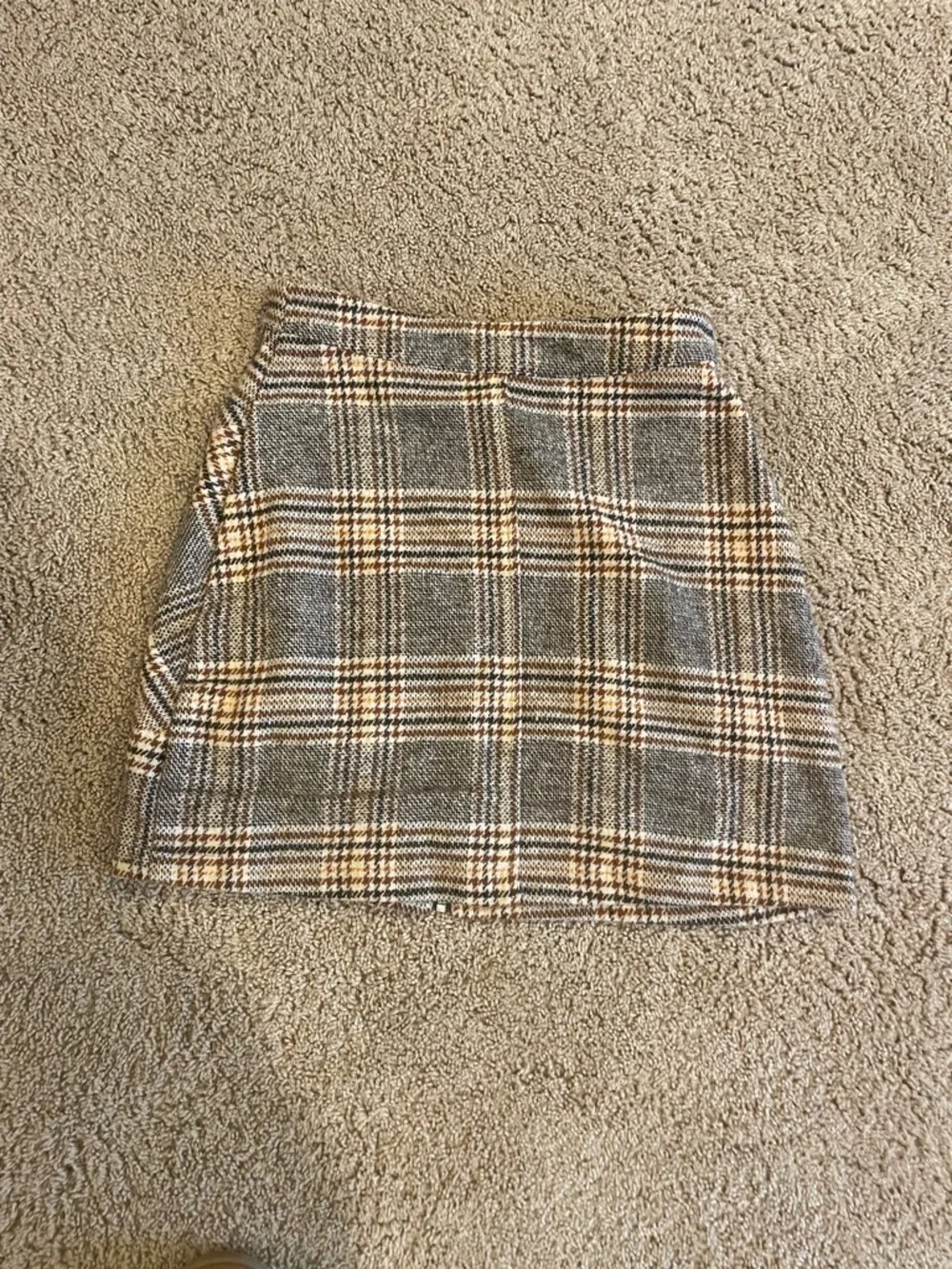 Altar'd State Plaid Zip-Front Mini Skirt in Gray & Brown - Picture 7 of 10
